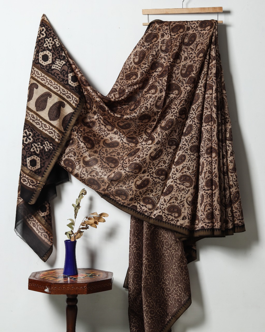 Ajrakh Chanderi Silk Jute