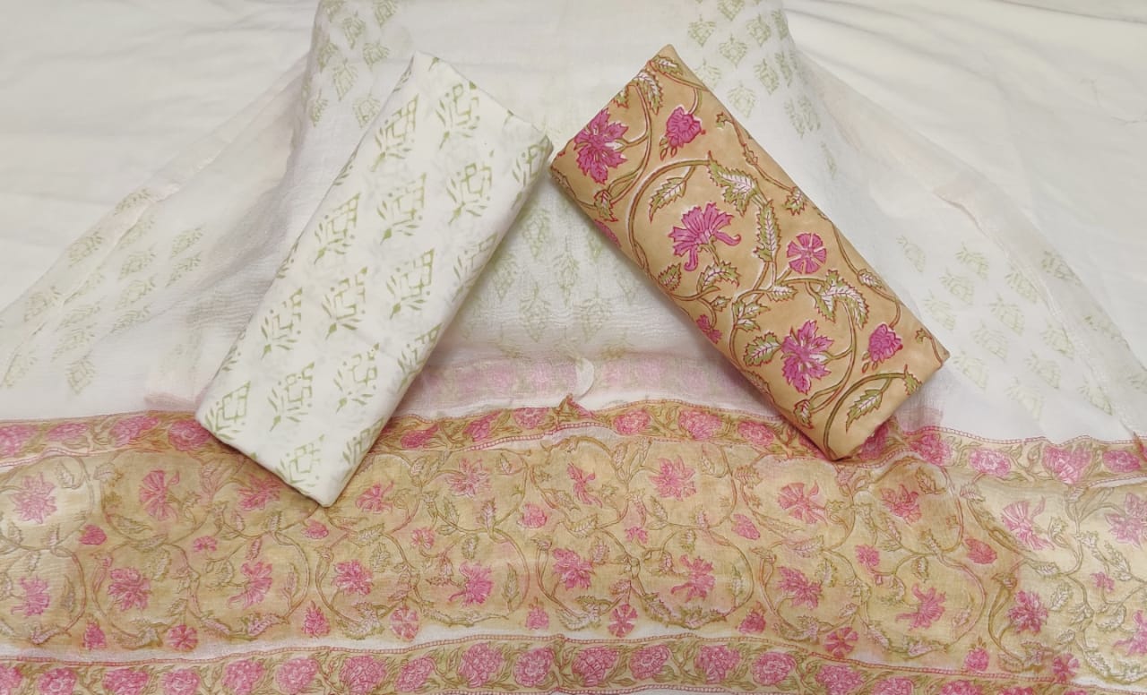 Beautiful block printed cotton suits