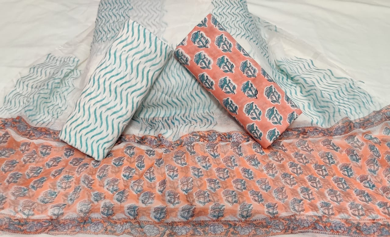 Beautiful block printed cotton suits