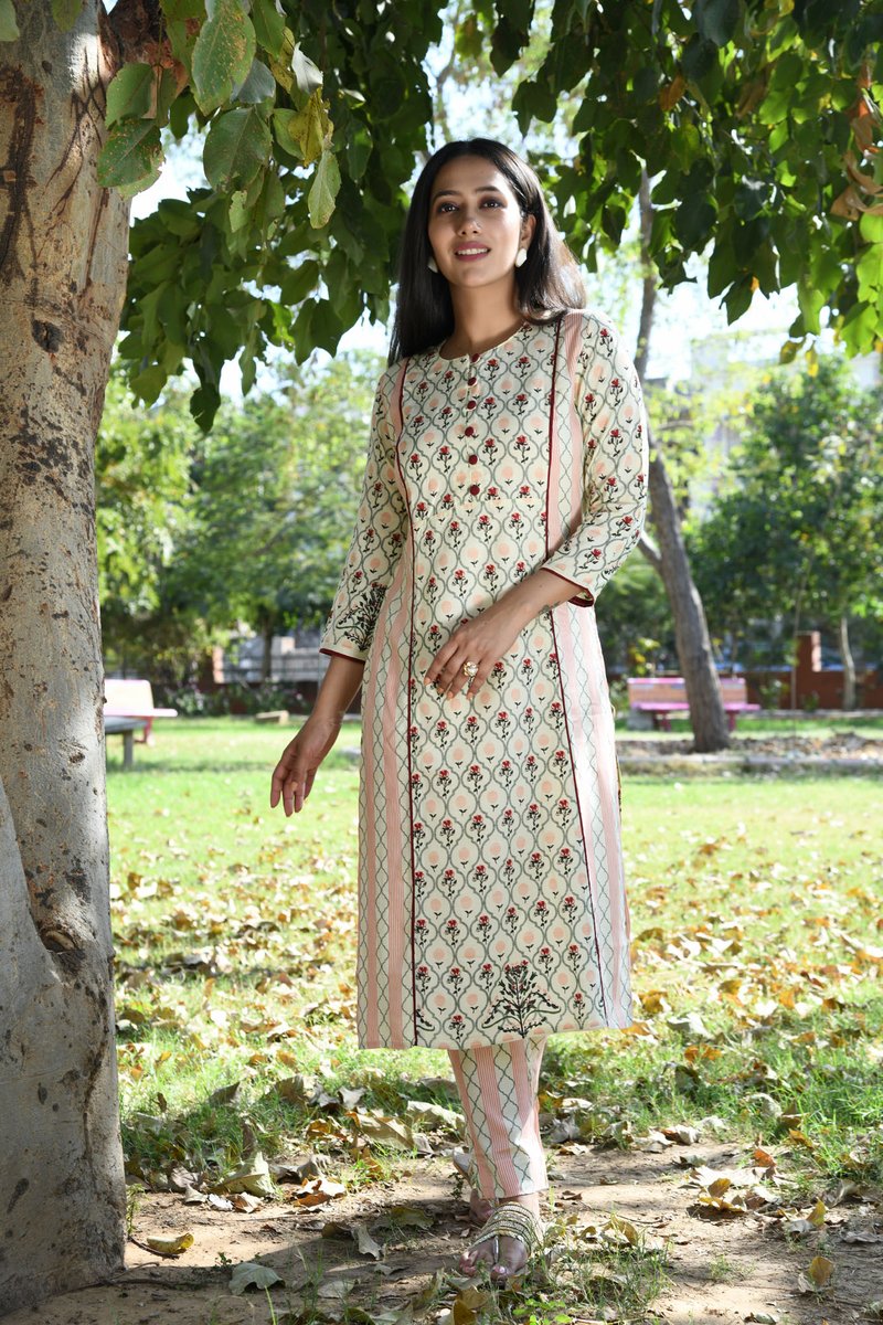 printed Rayon kurta with palazzo