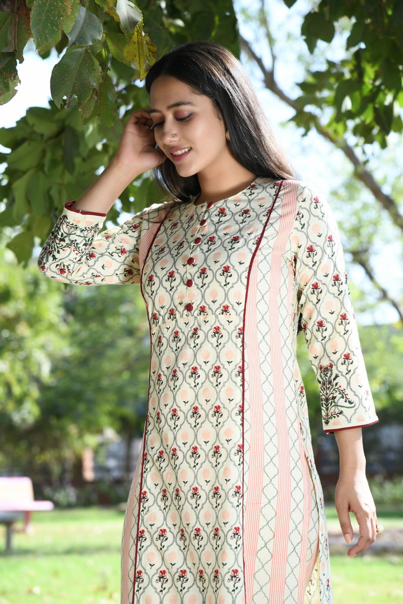 printed Rayon kurta with palazzo