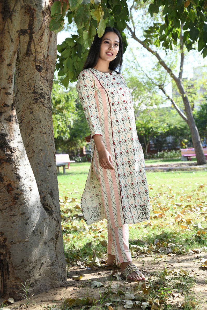 printed Rayon kurta with palazzo